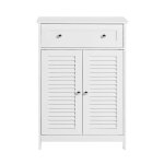Meuble bas 1 tiroir 2 portes effet bois blanc