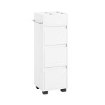 Meuble bas de rangement effet bois blanc