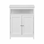 Meuble bas de salle de bain avec 2 portes et tagre blanc