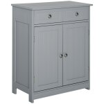 Meuble bas salle de bain 2 portes avec étagère 2 tiroirs gris Meuble bas salle de bain 2 portes avec étagère 2 tiroirs gris