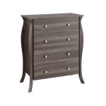 Meuble bas de salle de bain avec 4 tiroirs en effet bois gris