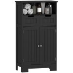 Meuble bas salle de bain grande niche 2 tiroirs mdf noir