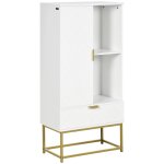 Meuble bas de salle de bain multi - rangement dor blanc