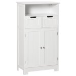 Meuble bas de salle de bain multi - rangements mdf blanc Meuble bas de salle de bain multi - rangements mdf blanc