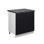 Meuble bas sous - �vier pt anthracite noir ray� 80x82cm