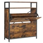 Meuble  chaussures avec 2 abattants 10 - 16 paires marron rustique