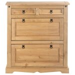 Meuble � chaussures 2 abattants 2 tiroirs en bois massif, old style