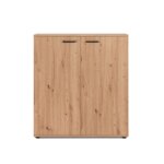 Meuble à chaussures 2 portes 8 étagères - l100 cm - effet chêne Meuble à chaussures 2 portes 8 étagères - l100 cm - effet chêne