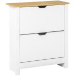 Meuble  chaussures 2 portes abattantes blanc aspect chne clair
