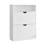 Meuble  chaussures 2 portes battantes 11  16 paires blanc