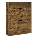 Meuble  chaussures 2 portes battantes 11  16 paires marron rustique