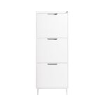 Meuble � chaussures avec 3 battants effect bois blanc