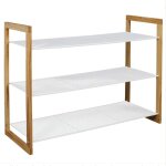 Meuble � chaussures 3 �tag�res - l74 x h55 cm - blanc