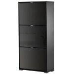 Meuble  chaussures 3 portes abattantes 3 compartiments mdf