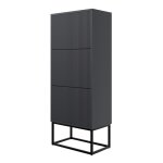 Meuble à chaussures 3 portes noir avec pieds noires 50 cm Meuble à chaussures 3 portes noir avec pieds noires 50 cm