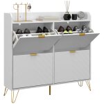Meuble  chaussures 4 abattants style art dco acier dor blanc