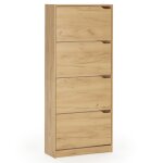 Meuble  chaussures 4 portes, couleur chne clair, pour 24 paires