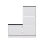 Meuble  chaussures 4 portes - l105 cm - blanc