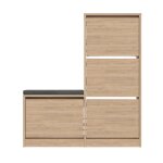 Meuble  chaussures 4 portes - l105 cm - effet chne