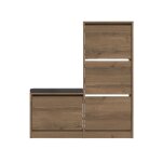 Meuble  chaussures 4 portes - l105 cm - effet chne