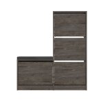 Meuble  chaussures 4 portes - l105 cm - effet chne gris