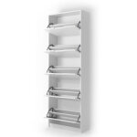 Meuble  chaussures 5 compartiments, blanc 59 x 169cm