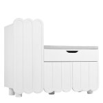 Meuble  chaussures blanc avec rangement banc assise rembourre