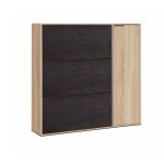 Meuble � chaussures effet bois beige, noir 106x22 cm