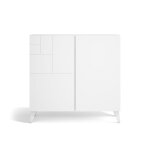 Meuble � chaussures en m�lamine blanc vein� 87x90x27 cm