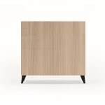 Meuble  chaussures en mlamine noyer clair pieds noirs 87x90x27 cm