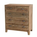 Meuble chiffonnier 5 tiroirs en pin recycl