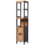 Meuble colonne rangement salle de bain mdf bambou style cosy