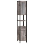 Meuble colonne de salle de bain 2 portes 1 tiroir effet bton