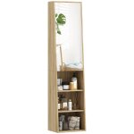 Meuble colonne salle de bain 6 niveaux bois naturel couleur naturel