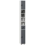 Meuble colonne salle de bain armoire haute colonne fine en bois gris Meuble colonne salle de bain armoire haute colonne fine en bois gris