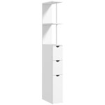 Meuble colonne salle de bain avec tiroirs plastique blanc