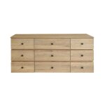 Meuble double vasque en chne massif suspendu 140 cm