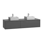 Meuble double vasque effet bois gris anthracite