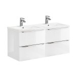 Meuble double vasque encastrée stratifiés blanc Meuble double vasque encastrée stratifiés blanc