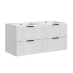 Meuble double vasque encastrée stratifiés blanc Meuble double vasque encastrée stratifiés blanc