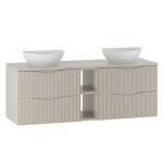 Meuble double vasque stratifi�s beige