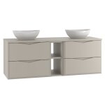 Meuble double vasque stratifis beige