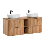 Meuble double vasque stratifiés beige Meuble double vasque stratifiés beige