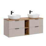 Meuble double vasque stratifis beige