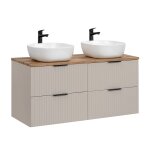 Meuble double vasque stratifi�s beige