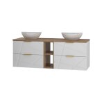 Meuble double vasque stratifi�s blanc