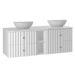 Meuble double vasque stratifis blanc