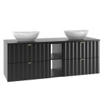 Meuble double vasque stratifi�s noir