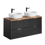 Meuble double vasque stratifi�s noir
