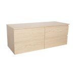 Meuble double vasque suspendu avec plan bois 120 cm